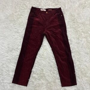 Anthropologie PILCRO Retro Burgundy corduroy pants with a relaxed fit